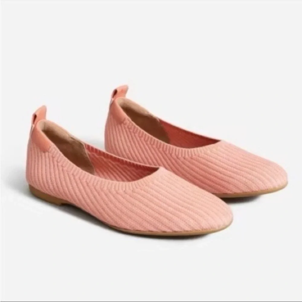 Everlane The Day Glove ReKnit Ballet Flats Pink Coral Knit Shoes Womens 9